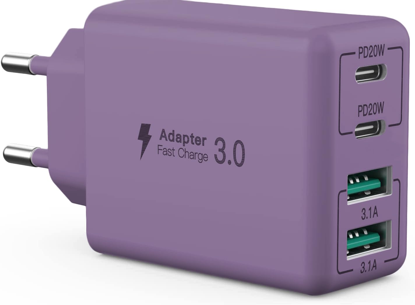 2 x USB C Ladegerät 40W, 4-Port USB C Ladegerät Block, Schnellladeblock