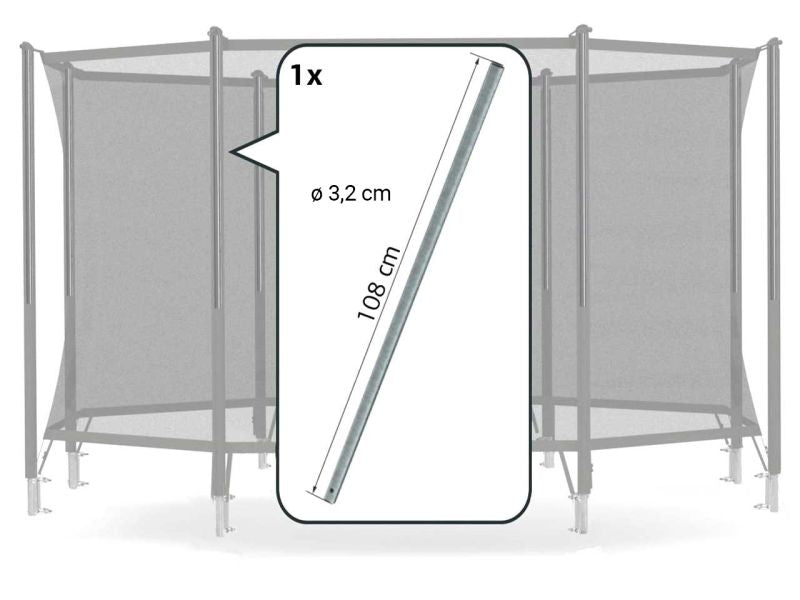 BERG Oberes Rohr für Sicherheitsnetz Comfort ab Bj. 2018, einzeln, 108 cm