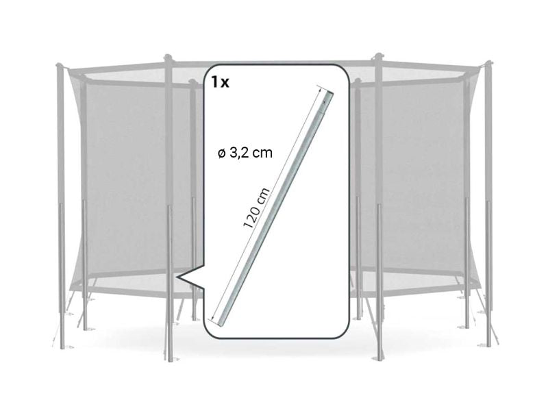BERG Unteres Rohr für Sicherheitsnetz Comfort ab Bj. 2015, einzeln, 120 cm, mit Federclip