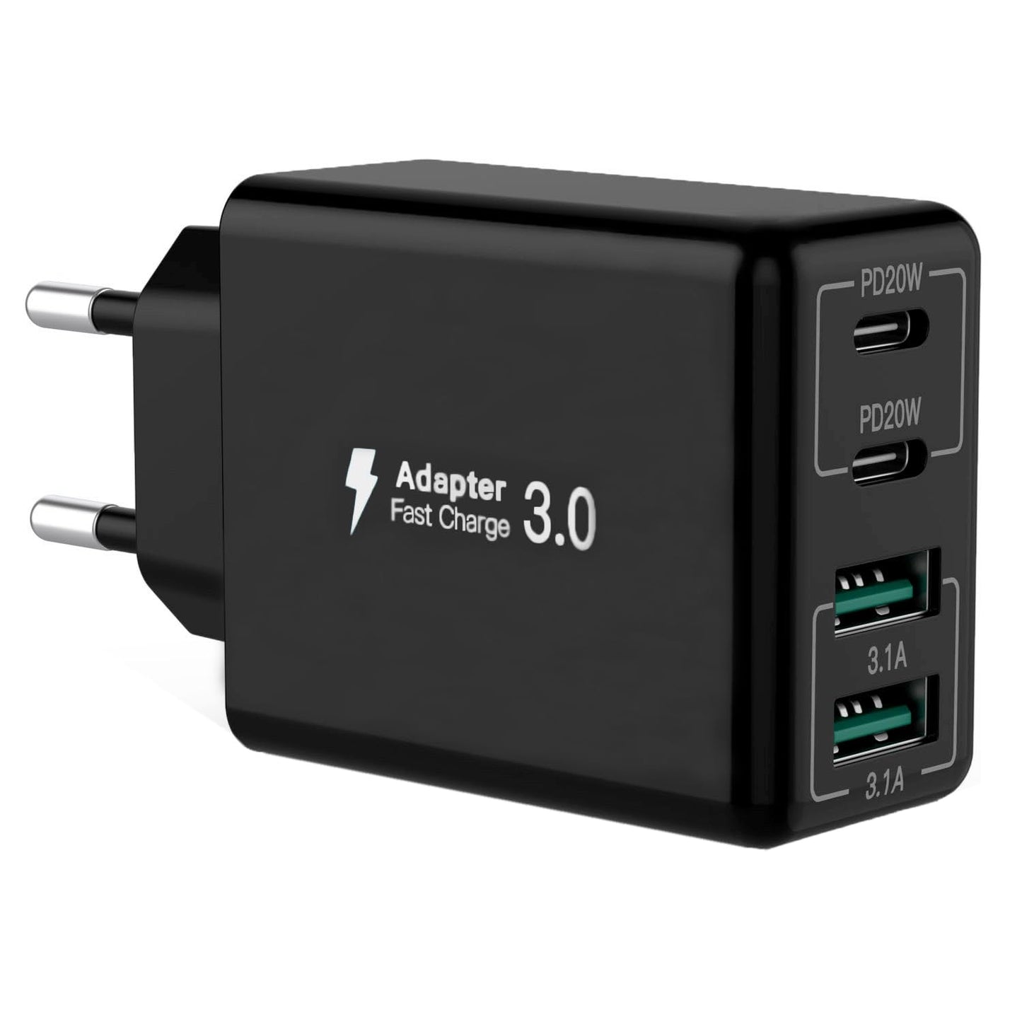 2 x USB C Ladegerät 40W, 4-Port USB C Ladegerät Block, Schnellladeblock