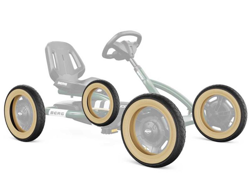 BERG Reifen für Buddy Retro Green, 12.5x2.25-8 slick, schwarz/beige