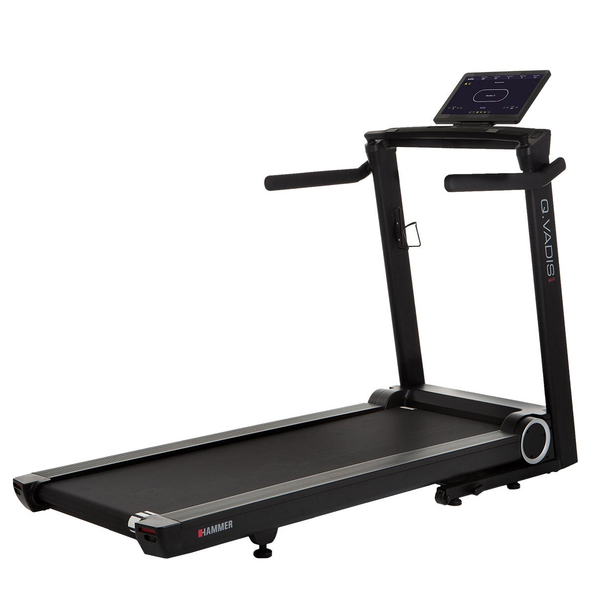 Testsieger Laufband Q. VADIS 10.0, 22 km/h, Klappbar, Spitzengeschwindigkeit, Live Strecken, schnelle Montage, super Soft Lauffläche HAMMER