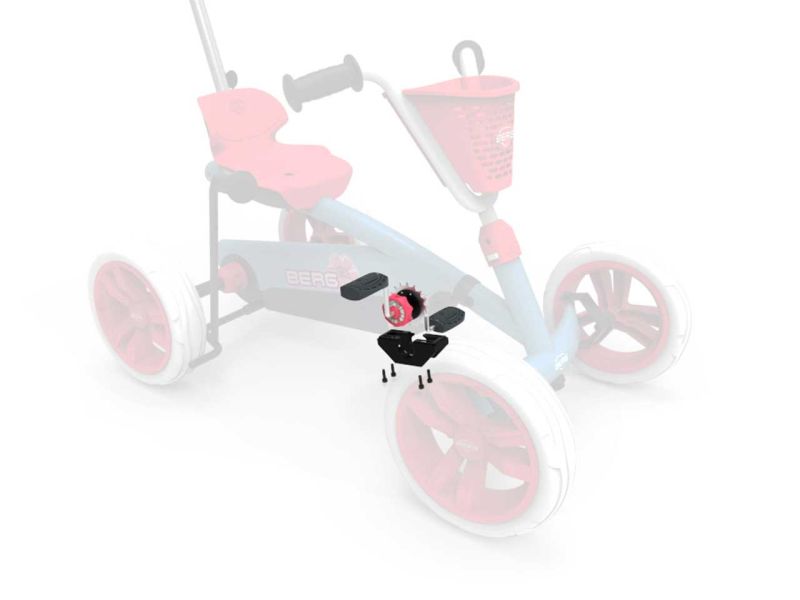 BERG Buzzy Bloom 2in1 Tretlager mit Halterung und Pedalen, grau