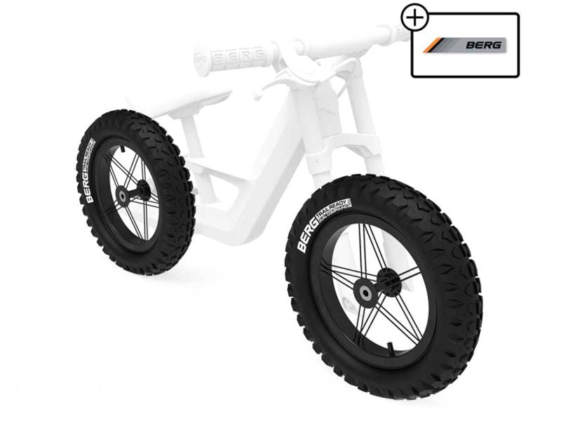 BERG Rad für Biky Laufrad mit Handbremse, 12", All Terrain, schwarz/weiß