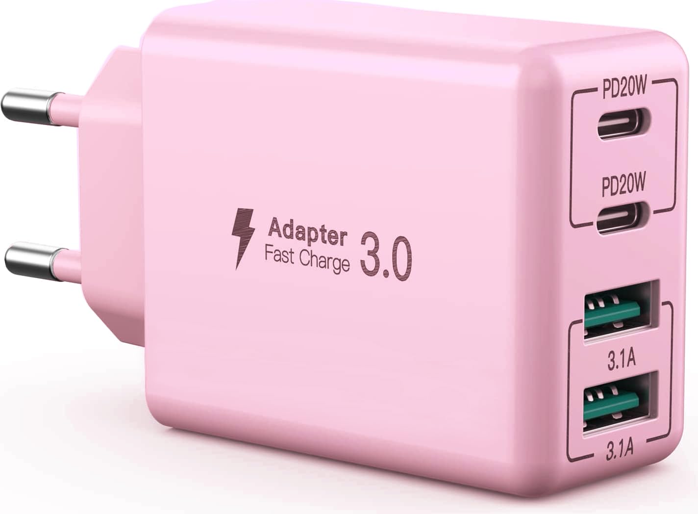2 x USB C Ladegerät 40W, 4-Port USB C Ladegerät Block, Schnellladeblock