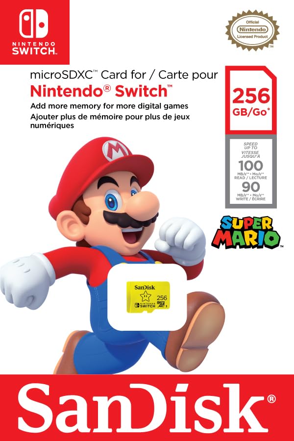 SanDisk microSDXC UHS-I Speicherkarte für Nintendo Switch - (U3, Class 10, 100 MB/s Übertragung, mehr Platz für Spiele)