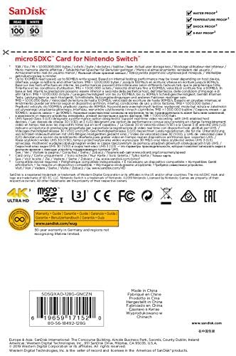 SanDisk microSDXC UHS-I Speicherkarte für Nintendo Switch - (U3, Class 10, 100 MB/s Übertragung, mehr Platz für Spiele)