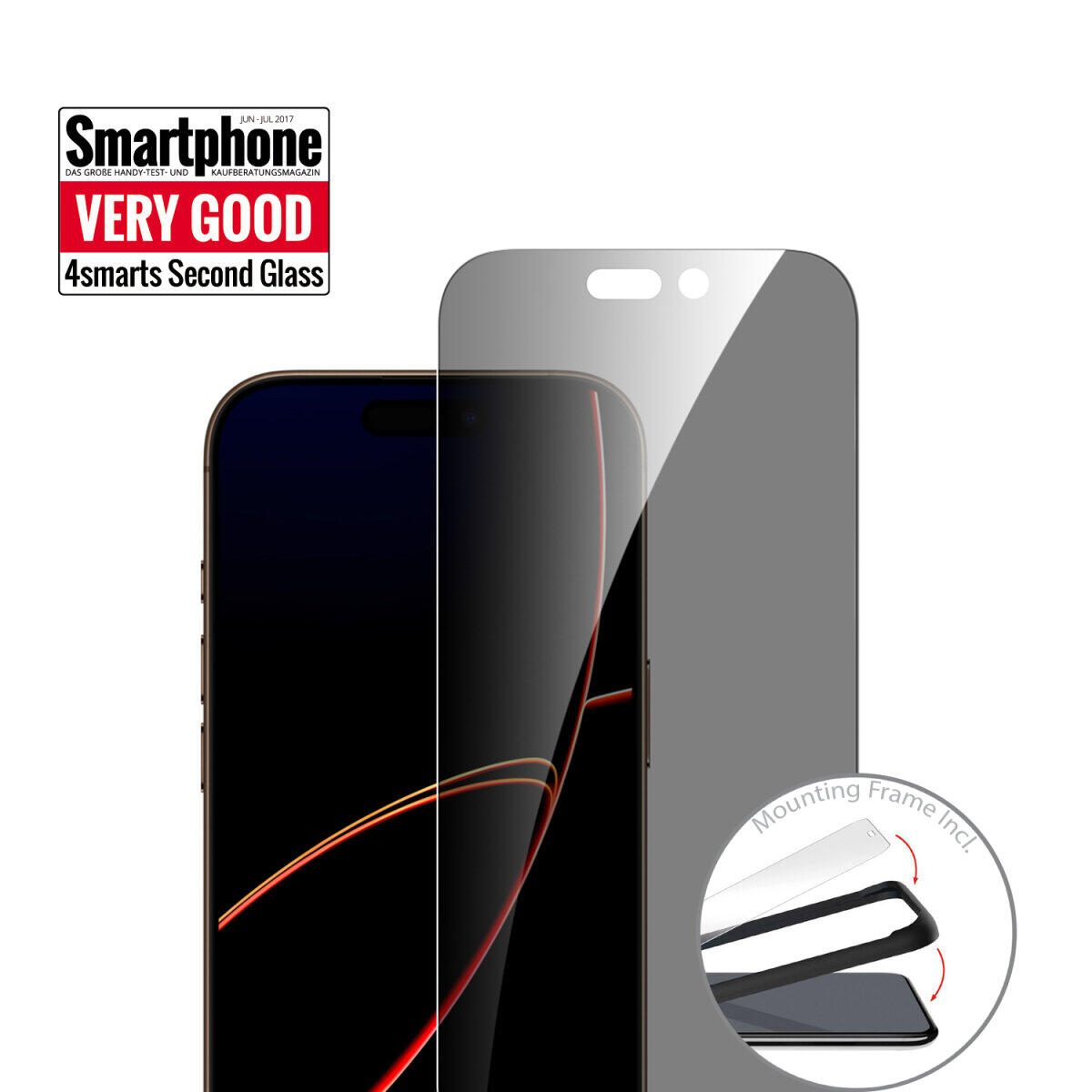 4smarts Second Glass Privacy mit Montagerahmen für Apple iPhone 17 Pro