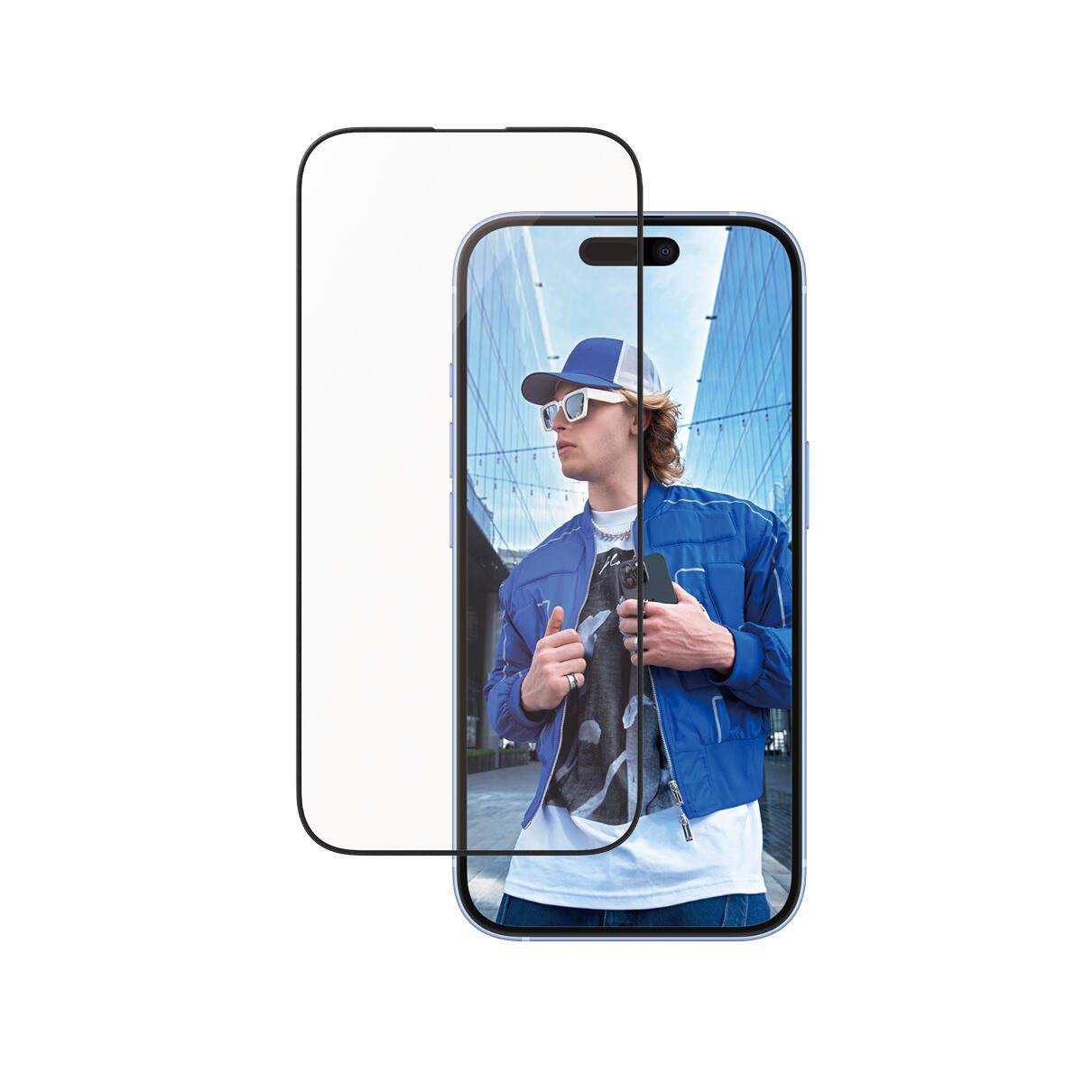 PanzerGlass® Displayschutz Aluminum Rahmen für iPhone 16 & iPhone 15 - Ultra-Wide Fit