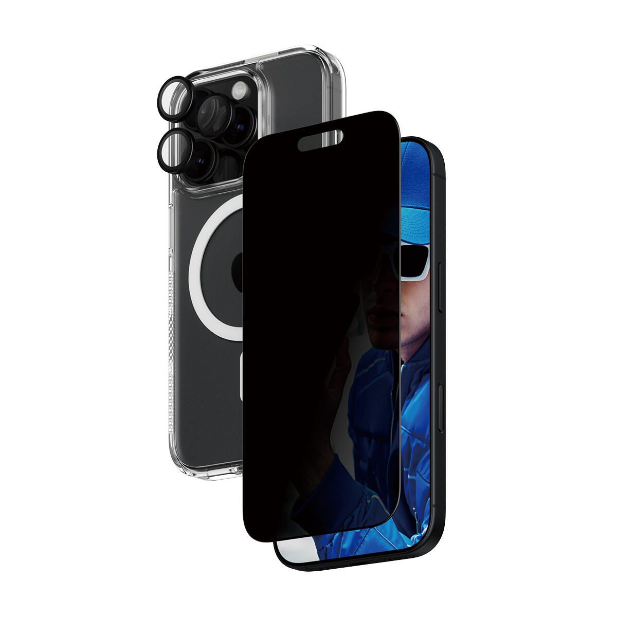 PanzerGlass® 3-in-1 Privacy Protection Schutzset für iPhone 16 Pro
