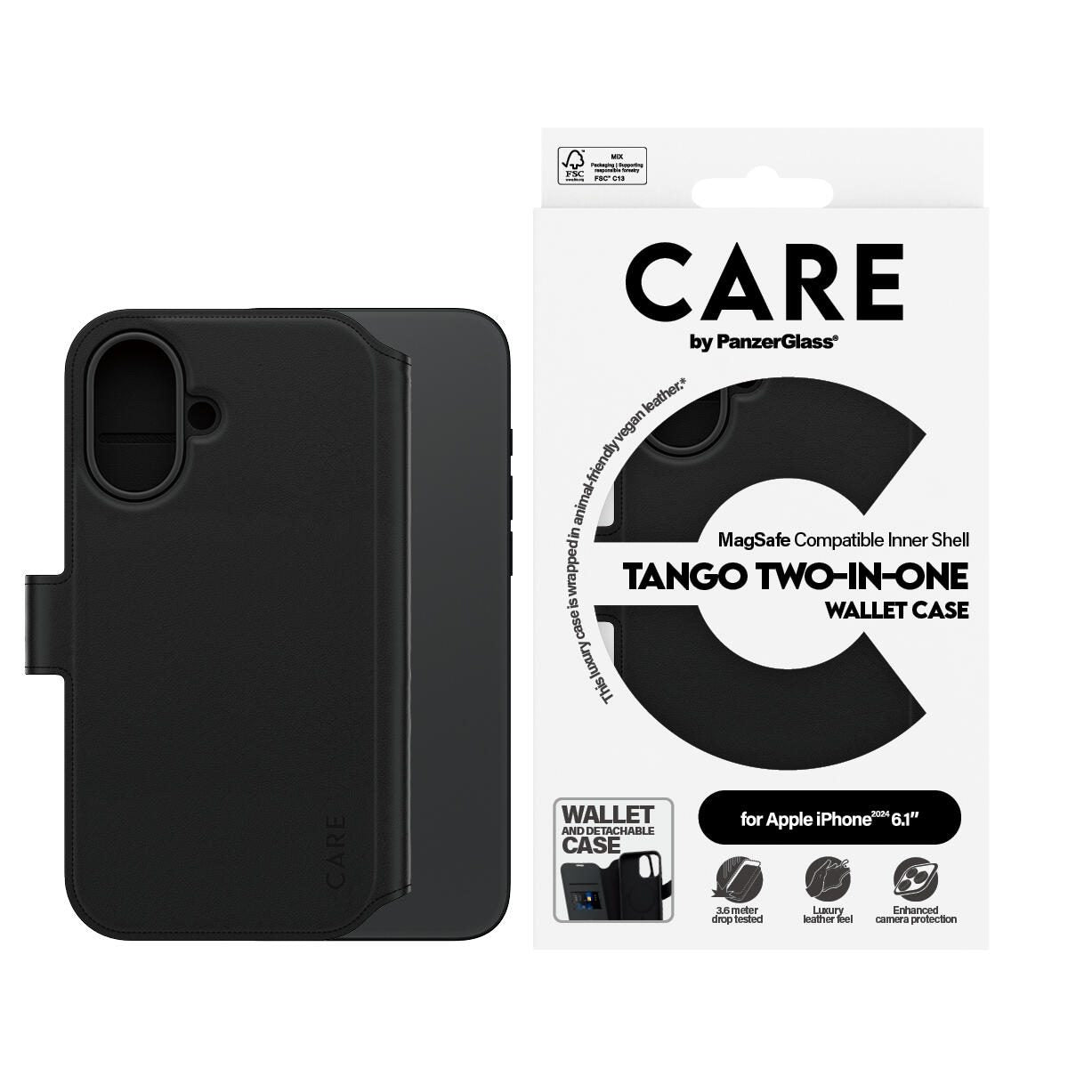 CARE by PanzerGlass® Feature Case Tango Two-in-One Wallet MagSafe für iPhone 16