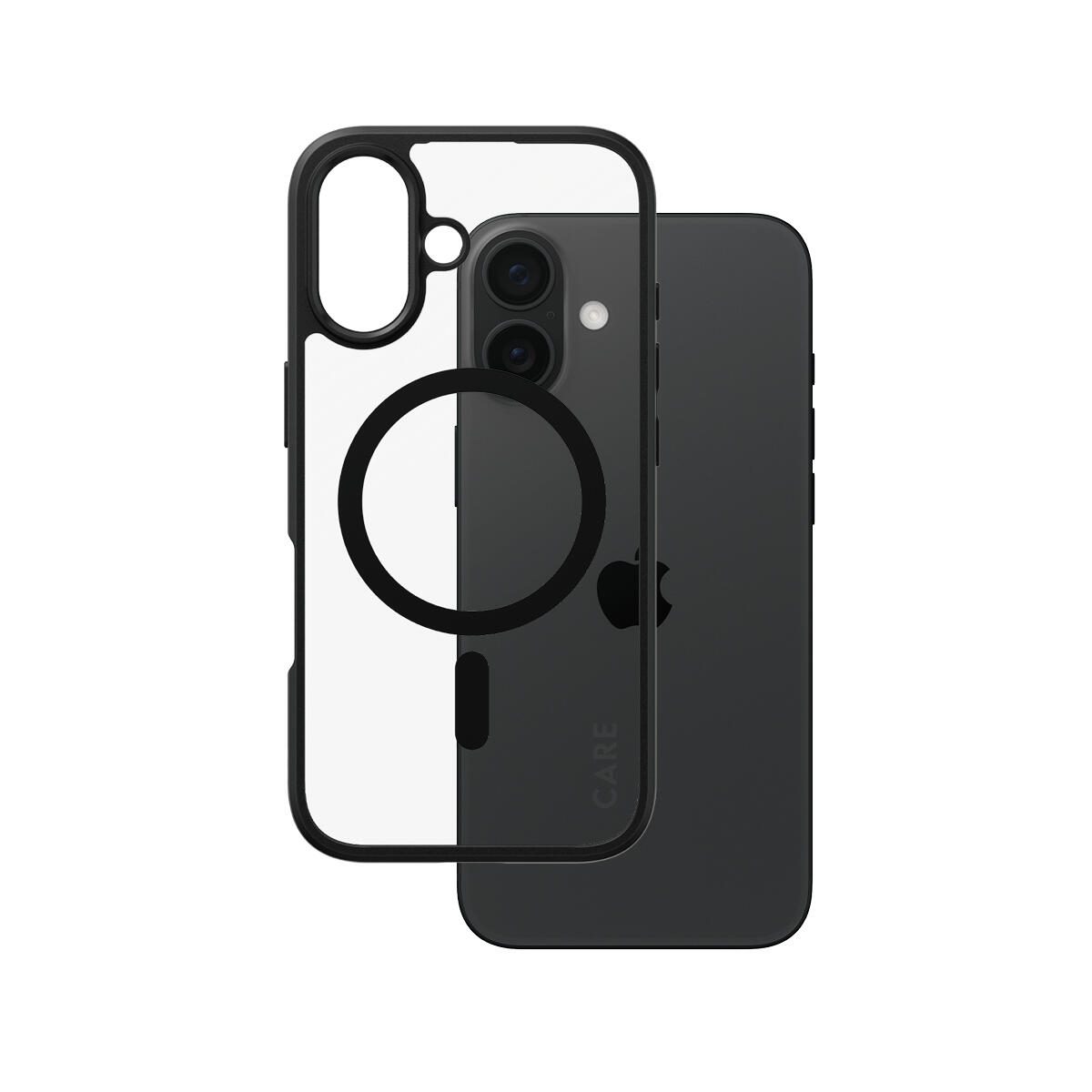 CARE by PanzerGlass® Flagship Case Transparent Urban Combat Schwarz Rahmen & MagSafe für iPhone 16