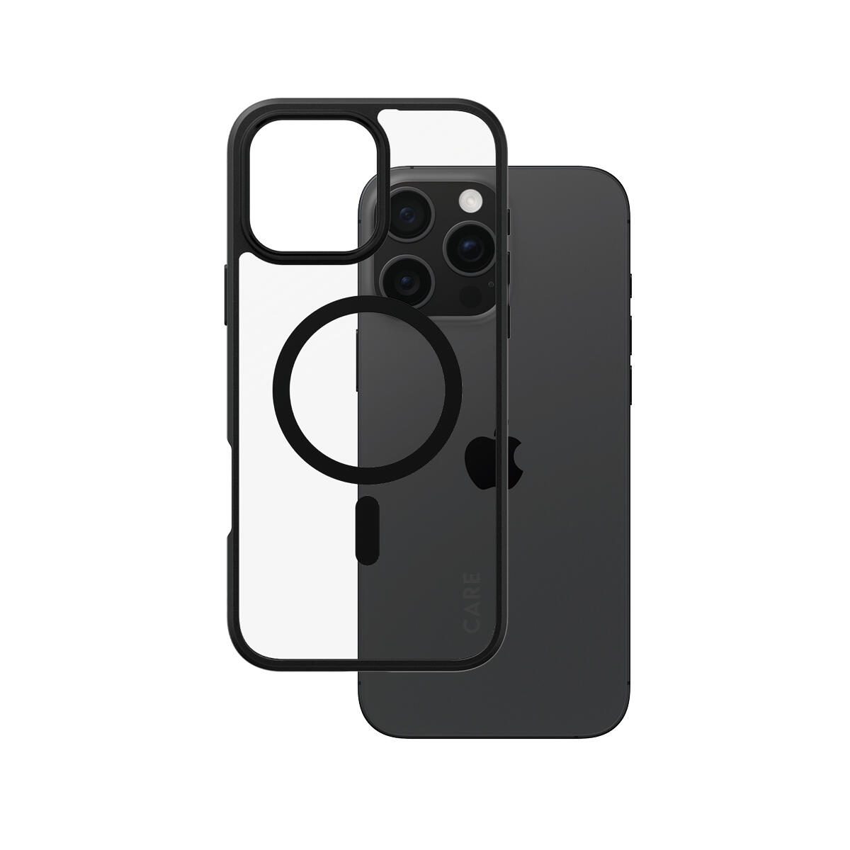 CARE by PanzerGlass® Flagship Case Transparent Urban Combat Schwarz Rahmen & MagSafe für iPhone 16 Pro Max