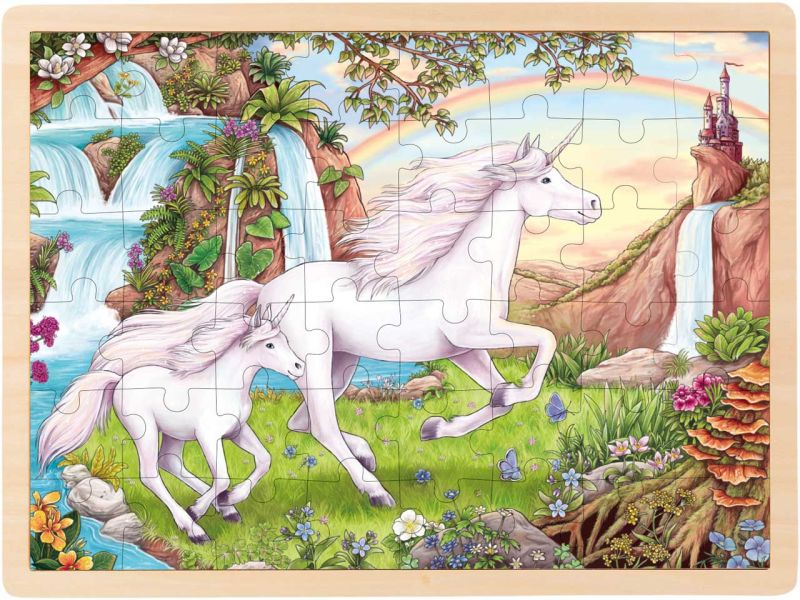 goki Einlegepuzzle »Einhorn«, Holz, 48 Teile