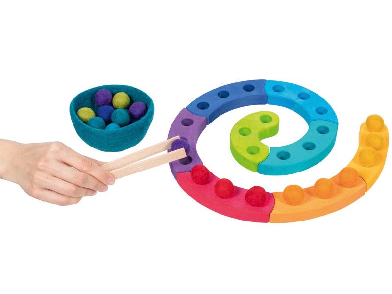 goki evolution Farbsortierspiel und Adventsspirale, 34-teilig