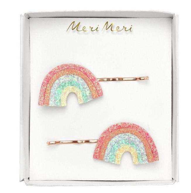 Regenbogen Haarspangen Glitzer
