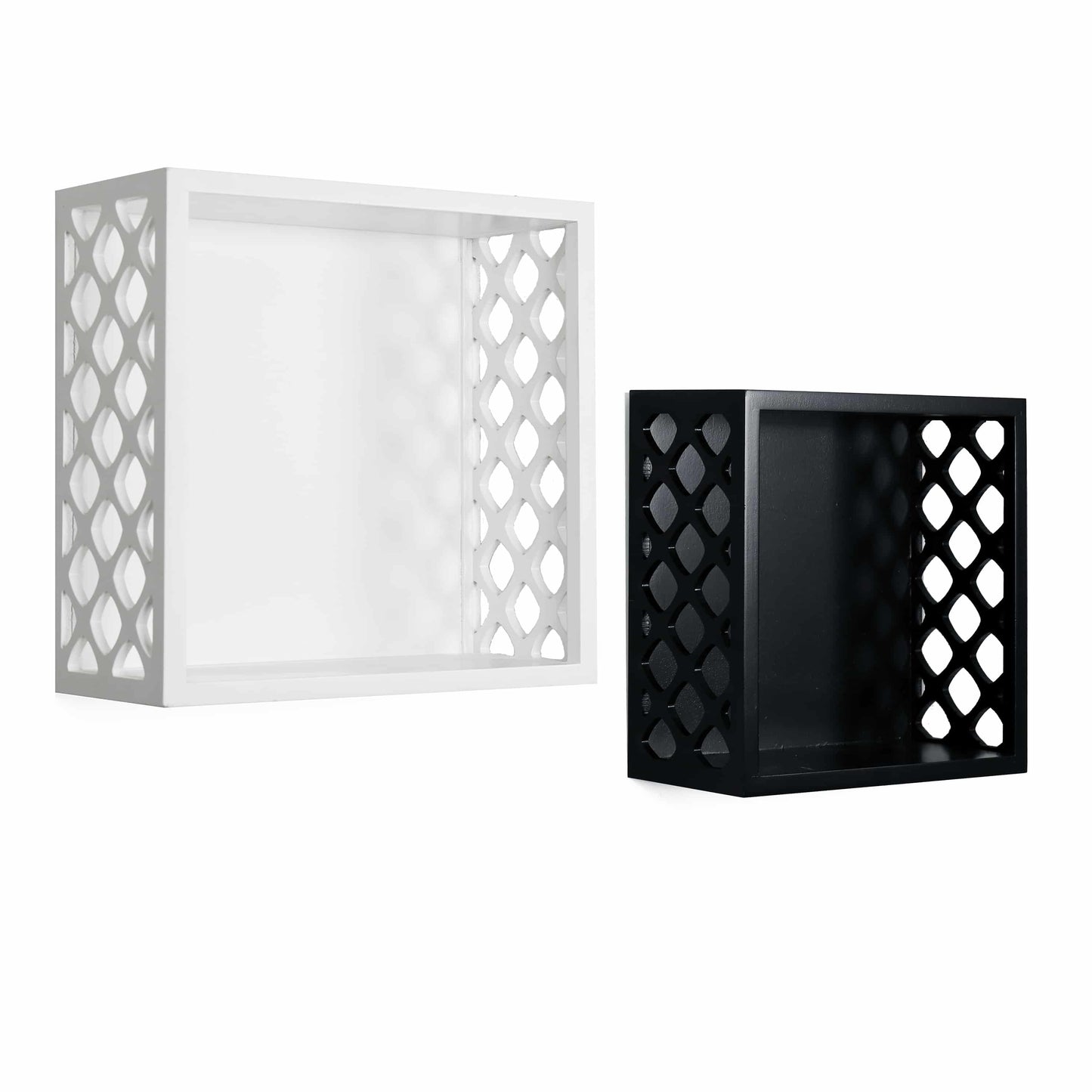 Wandregal Missouri 210 Weiß / Schwarz 2er-Set