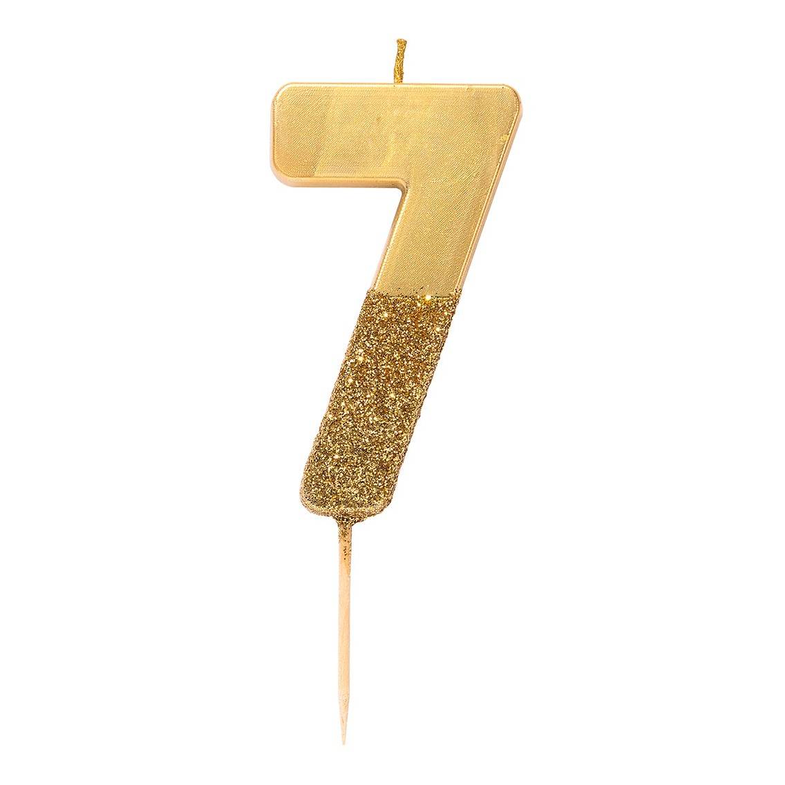 Zahlenkerze gold 7