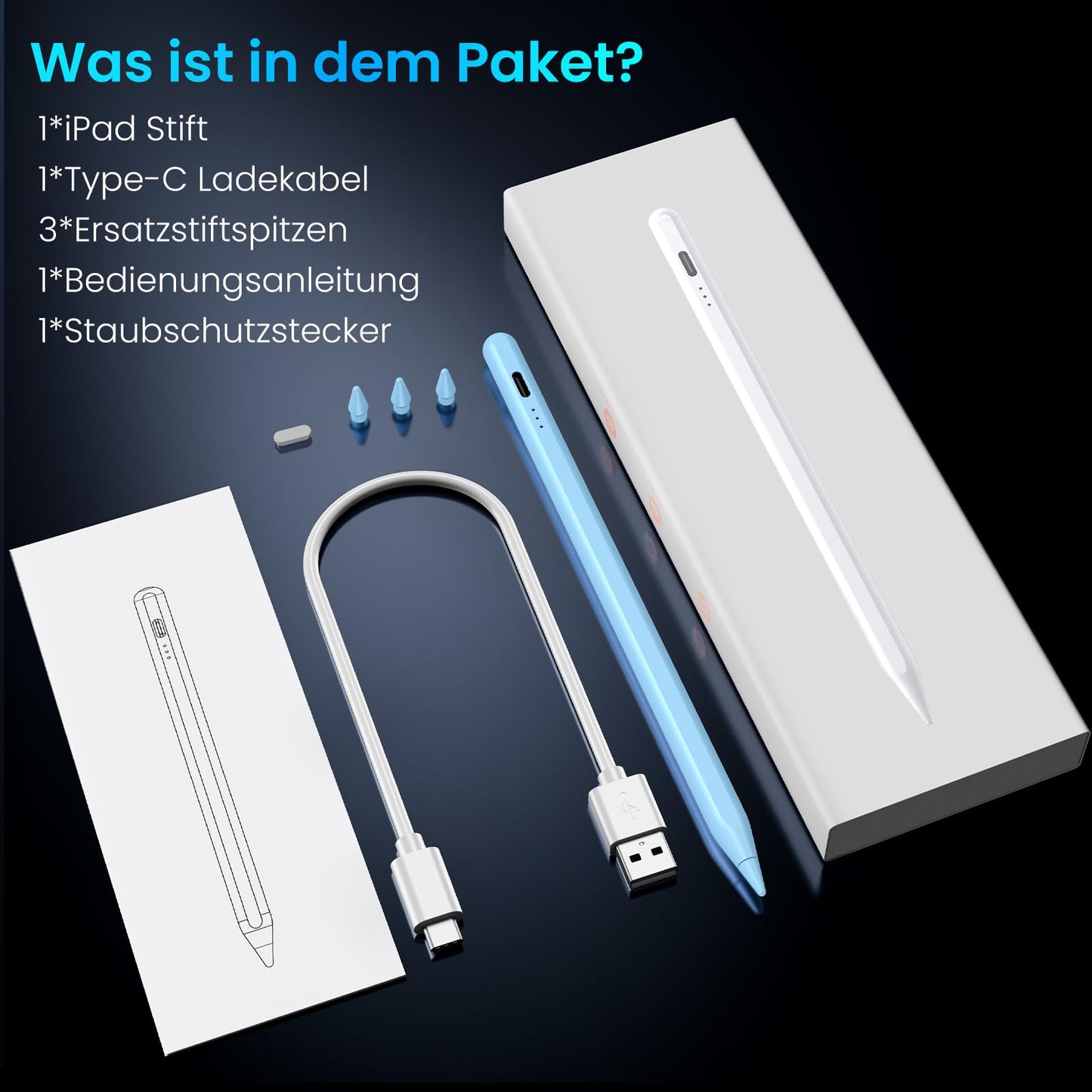 Stift für Apple iPad (6-10 + Pro)