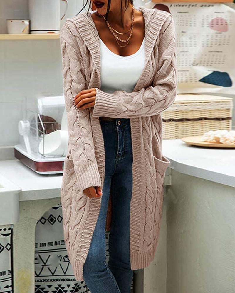 Strick Cardigan mit Kapuze
