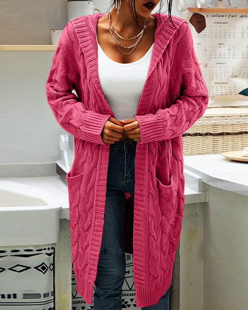 Strick Cardigan mit Kapuze