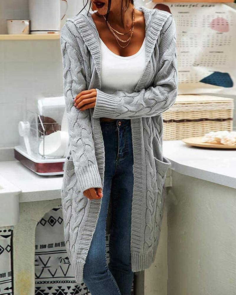 Strick Cardigan mit Kapuze