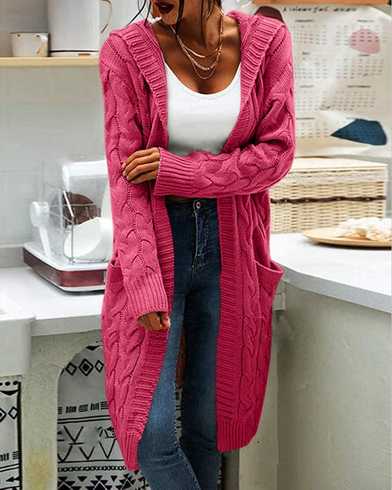 Strick Cardigan mit Kapuze