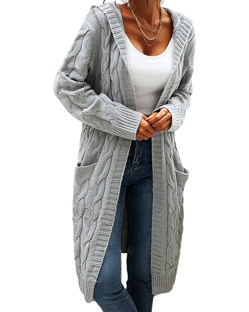 Strick Cardigan mit Kapuze