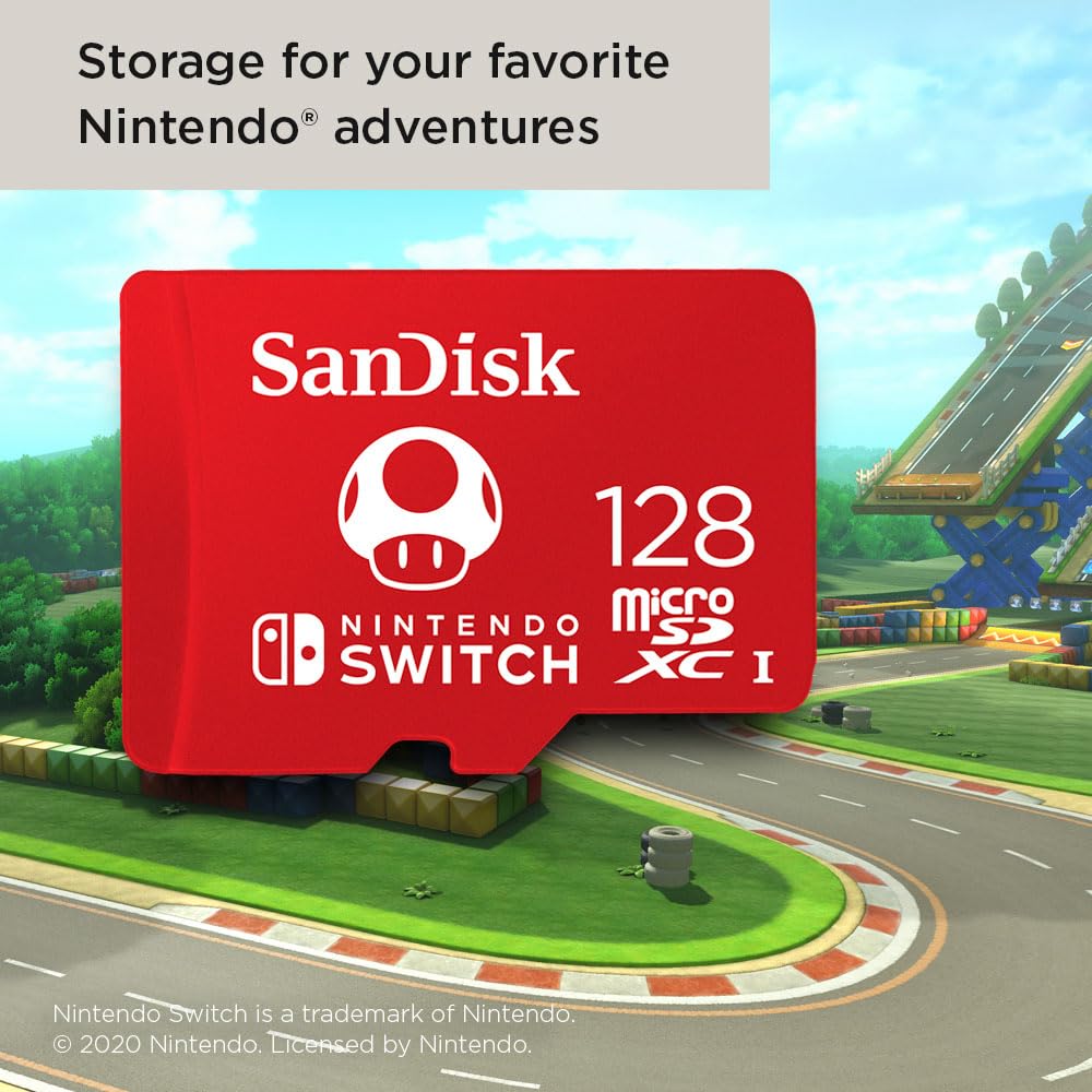 SanDisk microSDXC UHS-I Speicherkarte für Nintendo Switch - (U3, Class 10, 100 MB/s Übertragung, mehr Platz für Spiele)