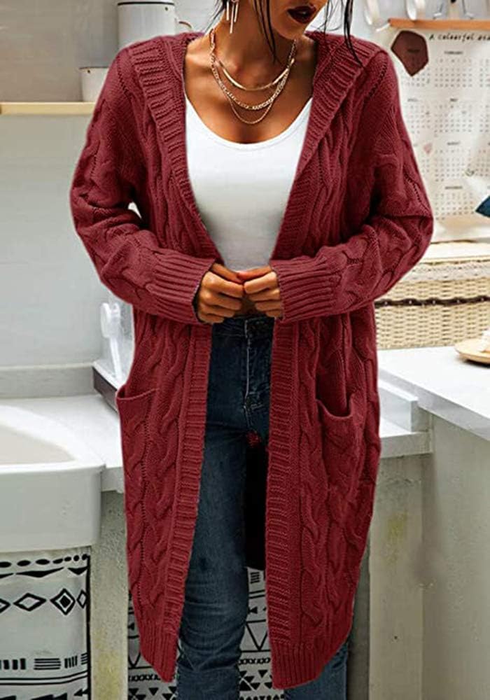 Strick Cardigan mit Kapuze