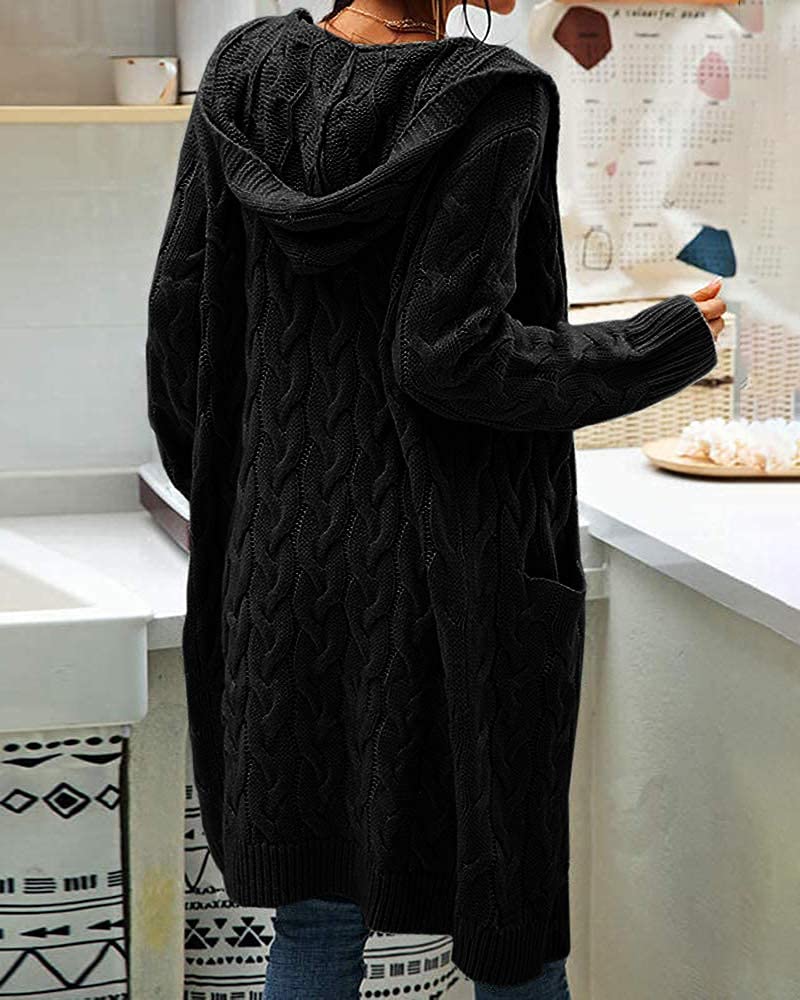 Strick Cardigan mit Kapuze