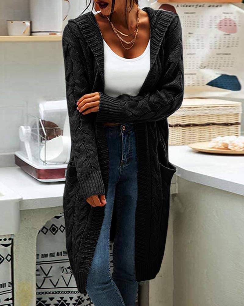 Strick Cardigan mit Kapuze
