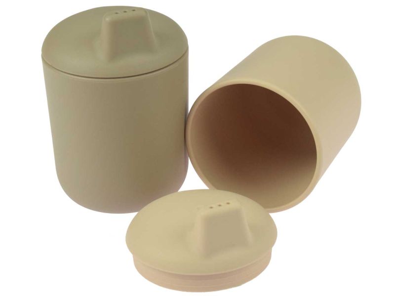 dantoy tiny BIOplastic Schnabeltassen, mocca- und sandfarben, 2er-Set