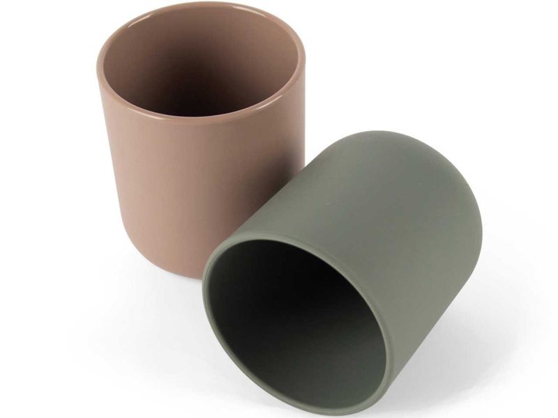 dantoy tiny BIOplastic Becher, olive und mocca, 2er-Set