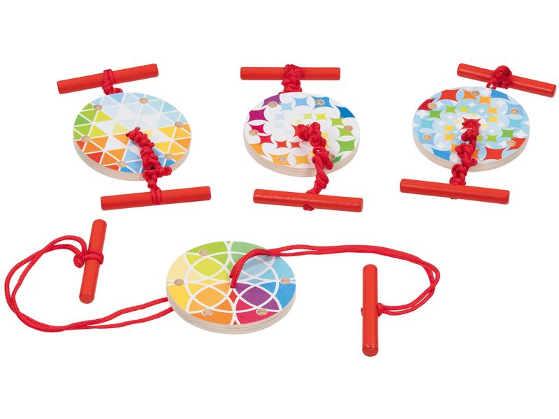 goki Koordinationsspiel »Bunte Sturmscheiben«, Holz, 4-fach sortiert