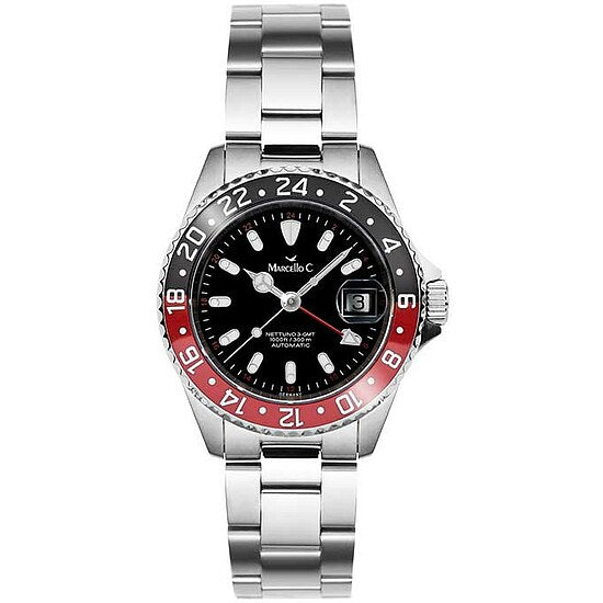 Marcello C. Nettuno III Keramik Modell 2028.4-1 GMT schwarz/rot