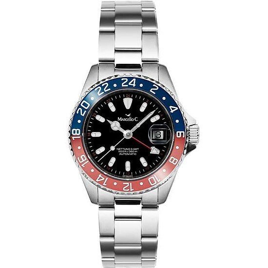 Marcello C. Nettuno III Keramik Modell 2028.4-3 GMT blau/rot