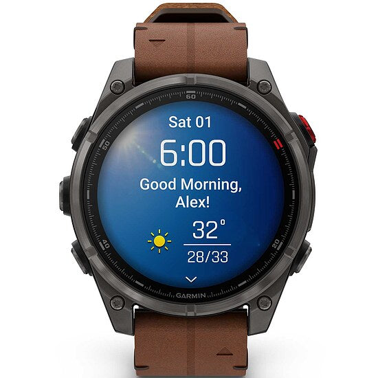 Garmin fenix® 8 PRO AMOLED Saphir mit Lederarmband Ref. 010-03198-40 - Multisport GPS Smartwatch