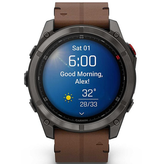 Garmin fenix® 8 PRPO AMOLED Saphir mit Lederarmband Ref. 010-03199-40 - Multisport GPS Smartwatch