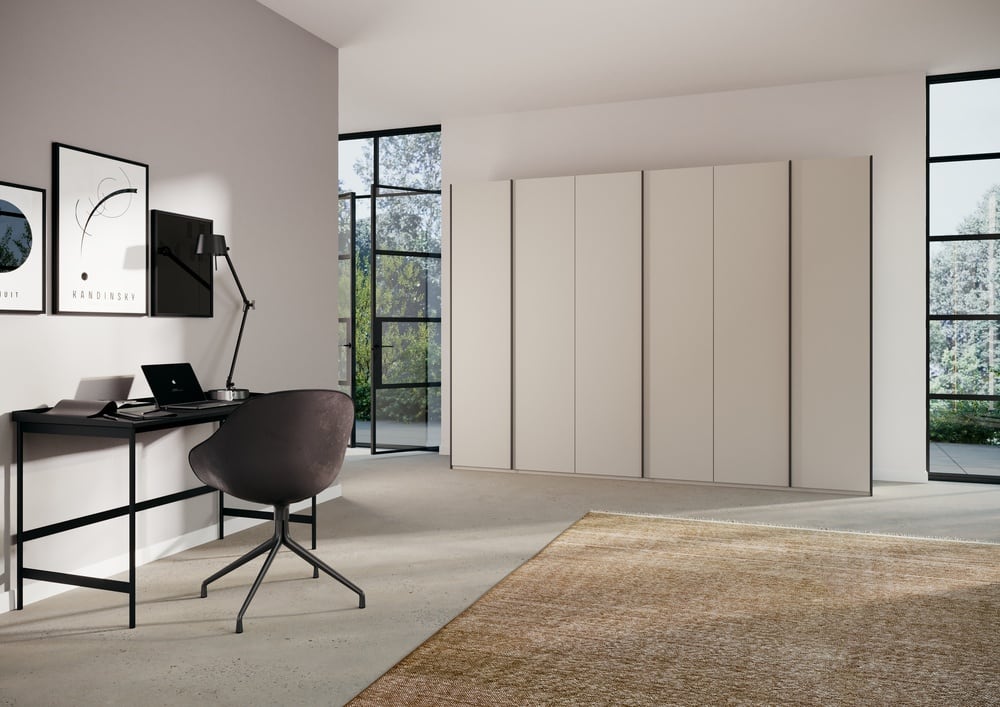 6-türiger Kleiderschrank SKAT Meridian von Rauch - Alpinweiß, Seidengrau, Graphit, Soft-Close, Made in Germany