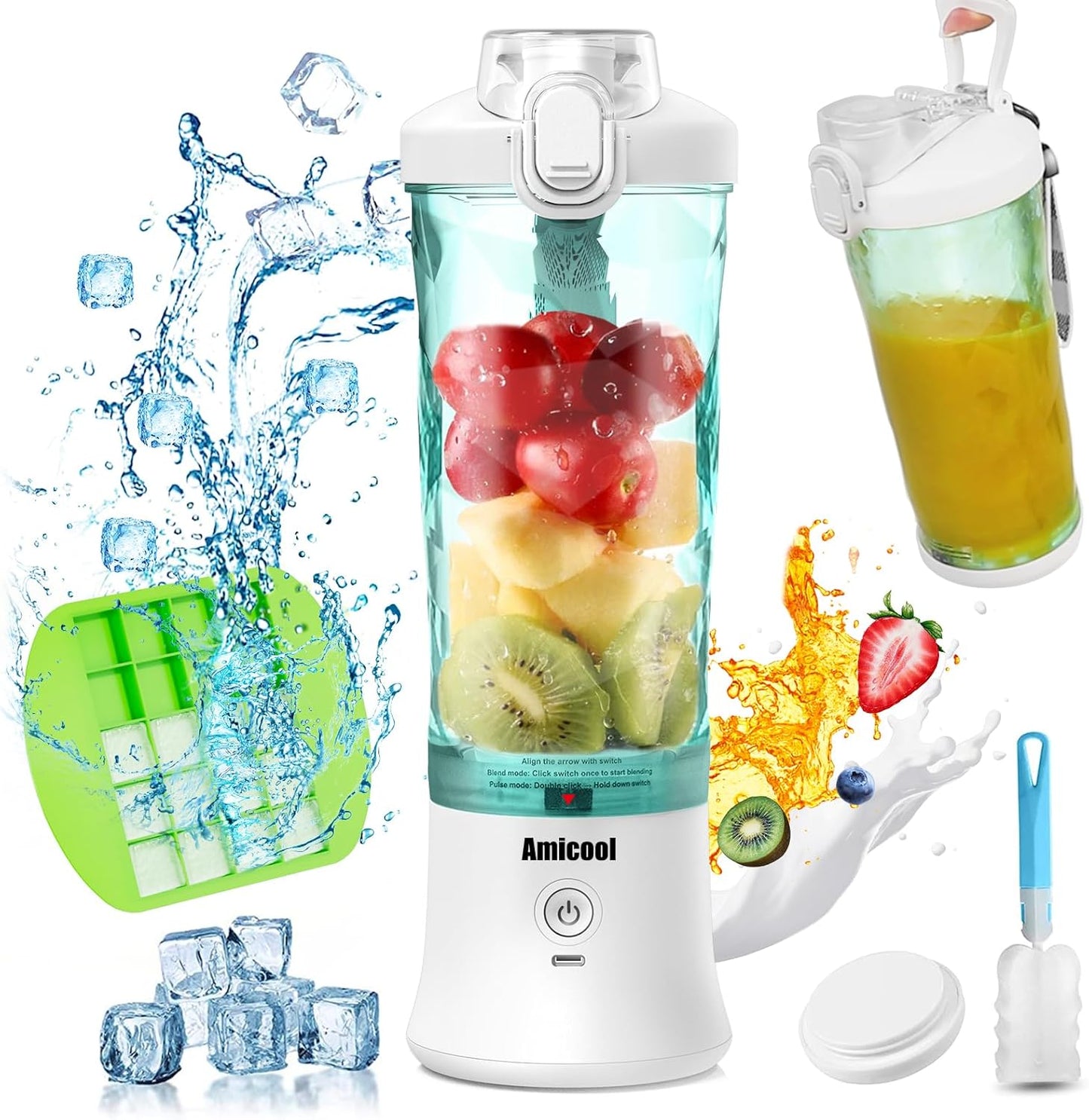 Mixer Smoothie Maker To Go - Tragbare 600ml Flasche - Slushy Maker