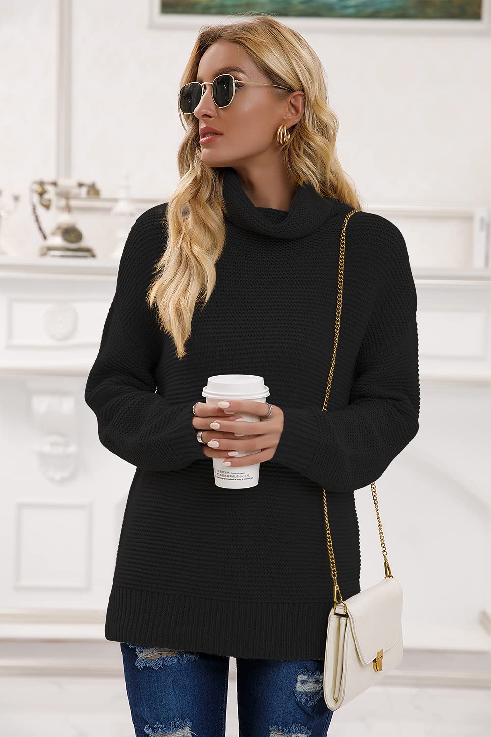 Eleganter Rollkragenpullover - Strick