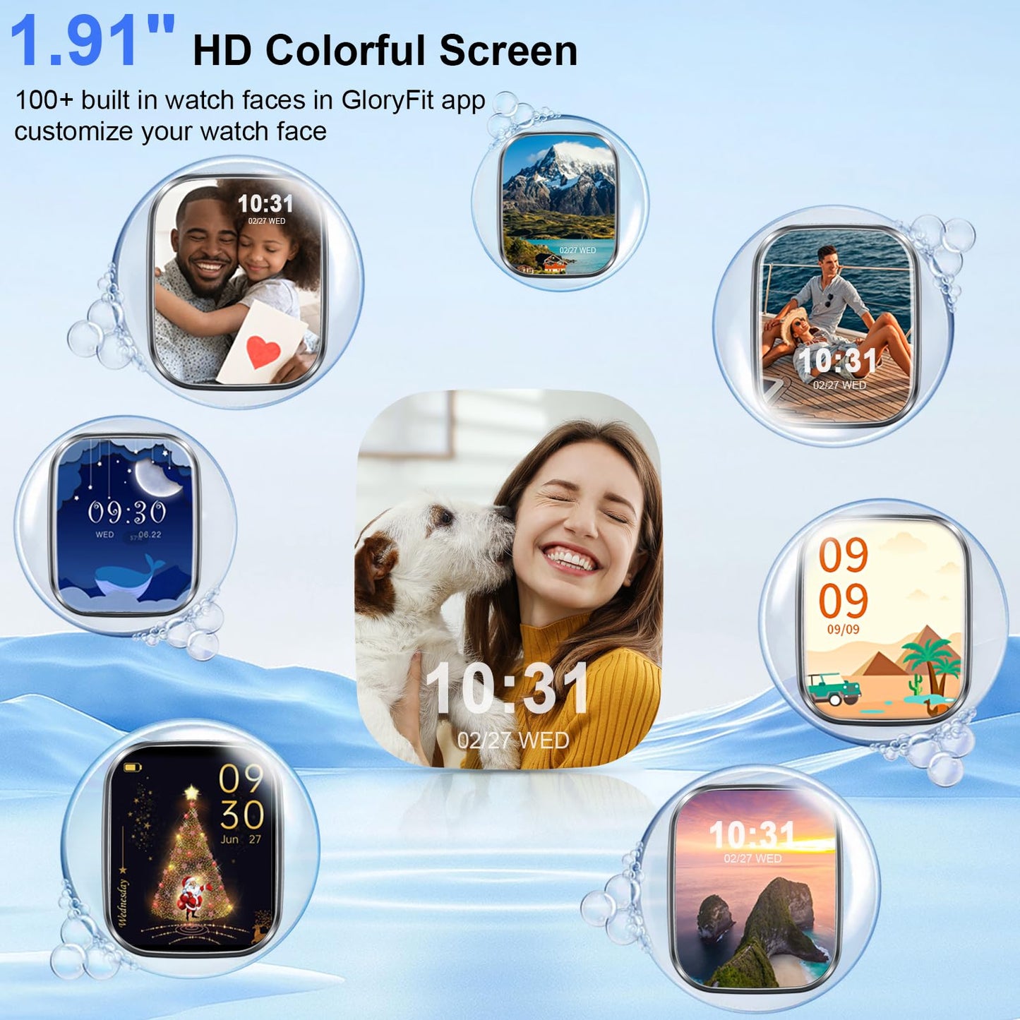 Smartwatch mit Telefonfunktion, 1.91" für iOS & Android