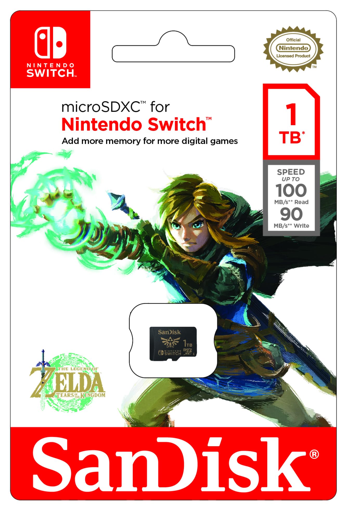 SanDisk microSDXC UHS-I Speicherkarte für Nintendo Switch - (U3, Class 10, 100 MB/s Übertragung, mehr Platz für Spiele)