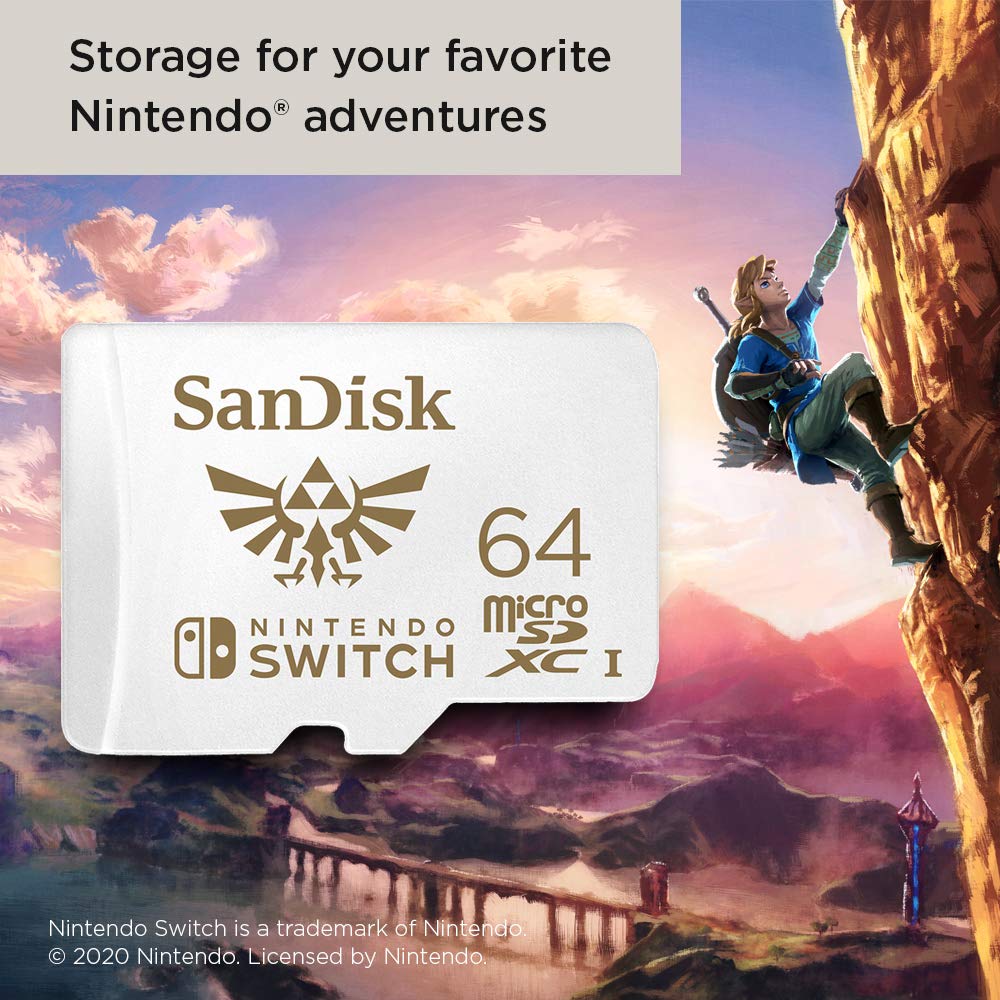SanDisk microSDXC UHS-I Speicherkarte für Nintendo Switch - (U3, Class 10, 100 MB/s Übertragung, mehr Platz für Spiele)