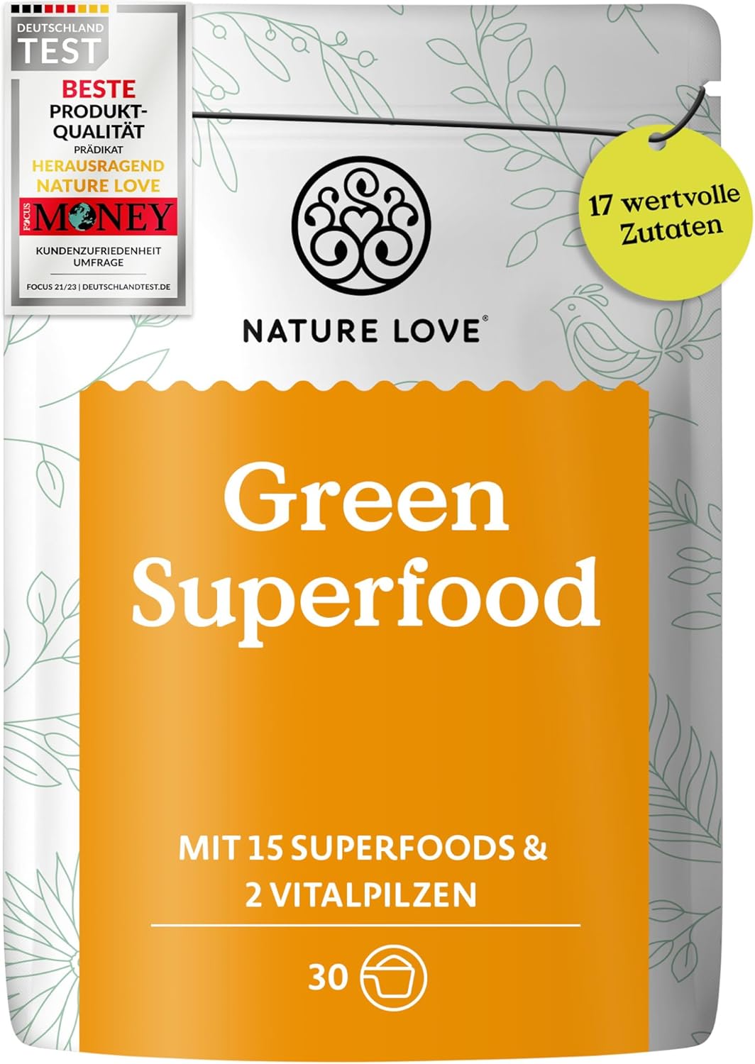 NATURE LOVE® - 300g - 15 Superfoods & 2 Vitalpilze