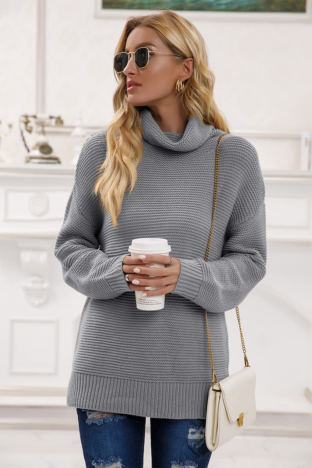 Eleganter Rollkragenpullover - Strick