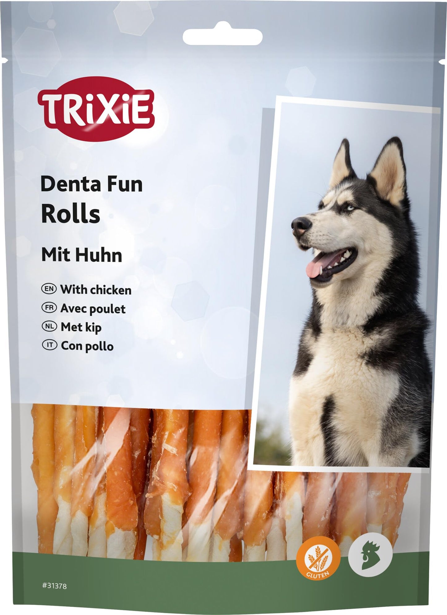 TRIXIE - Hühnchen Kaurolle "Denta Fun Chicken Chewing Rolls"