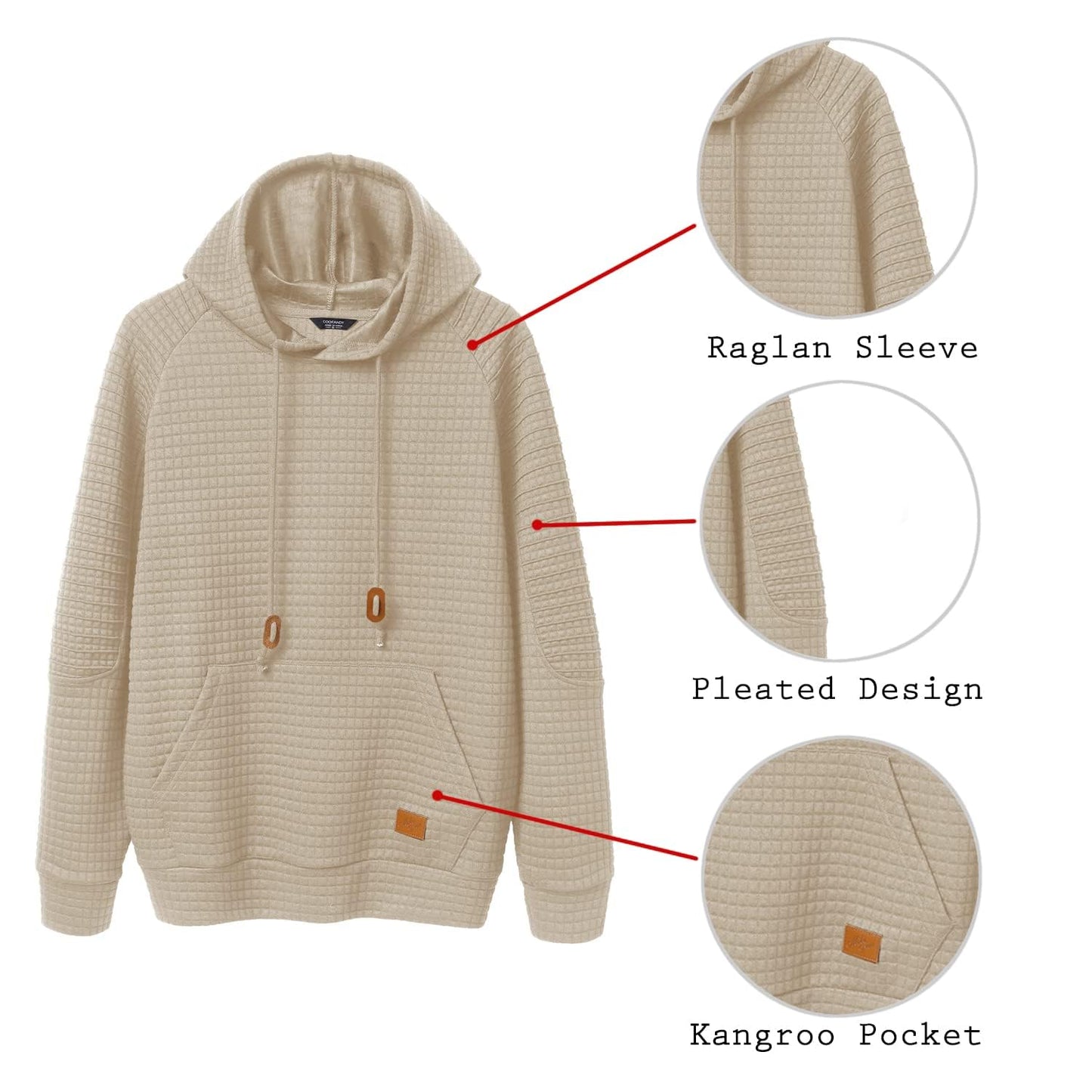 Hoodie -  Casual Waffel Design