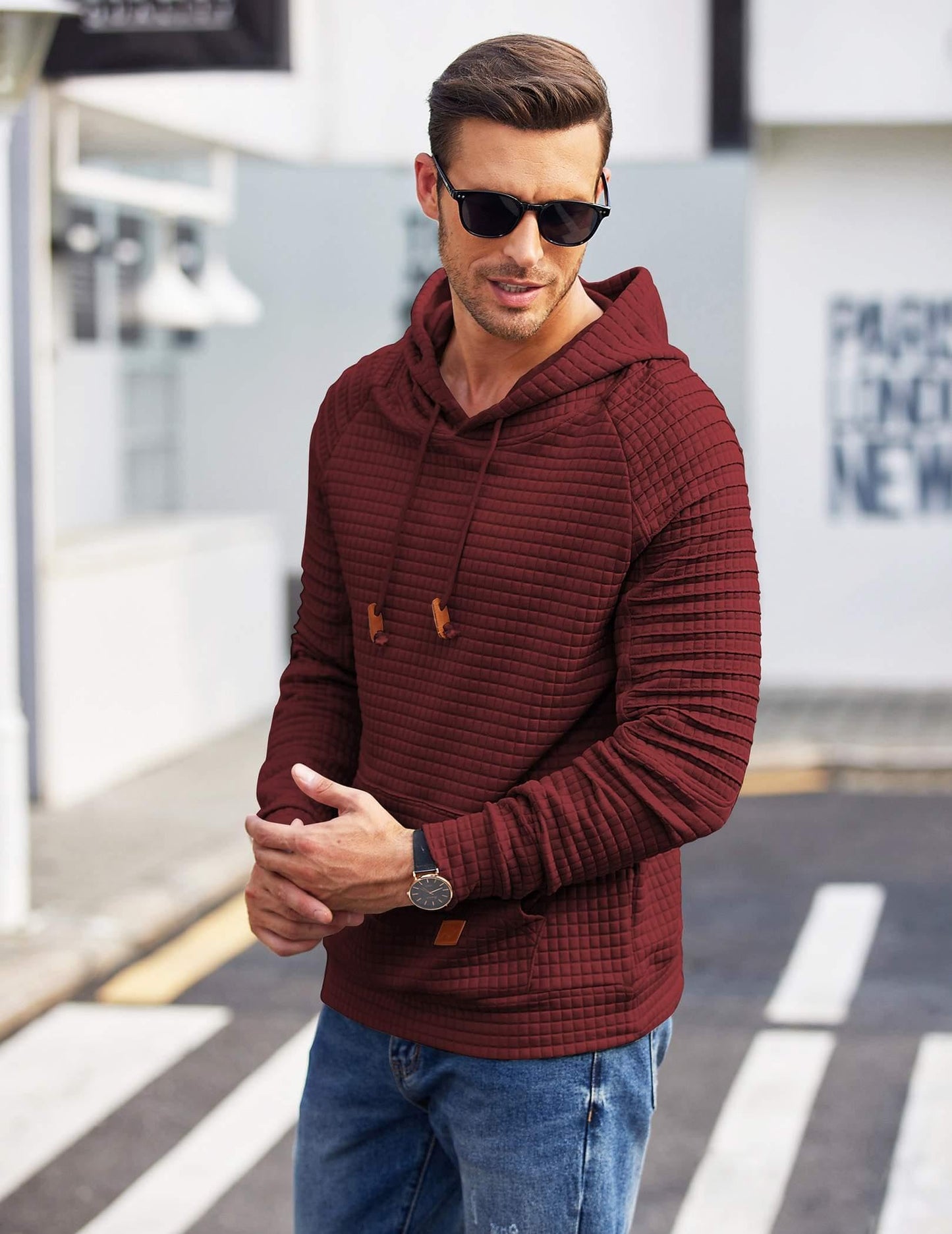 Hoodie -  Casual Waffel Design